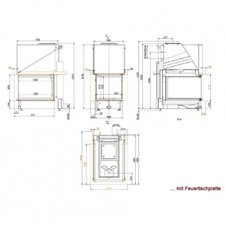 Каминная топка Brunner Panorama-Kamin 51/66/50/66