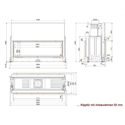 Каминная топка Brunner Architektur-Kamin 53/166 туннель