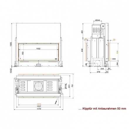 Каминная топка Brunner Architektur-Kamin 53/121 туннель