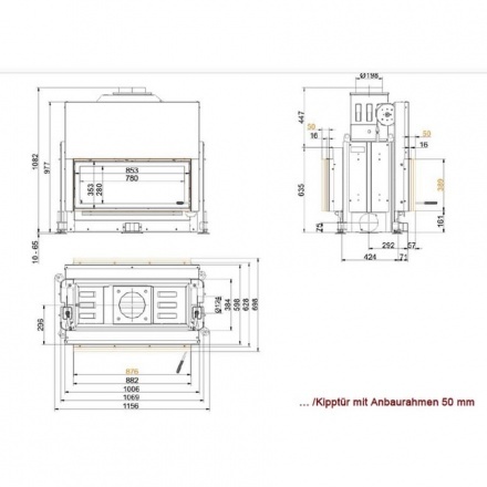 Каминная топка Brunner Architektur-Kamin 38/86 туннель