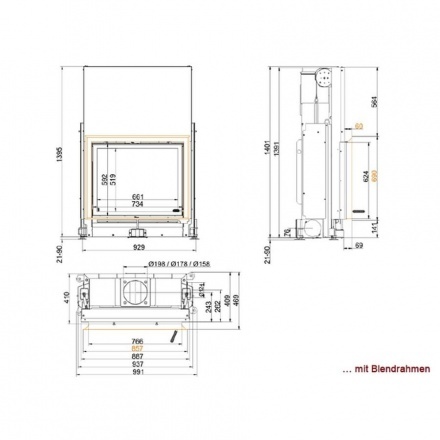 Каминная топка Brunner Stil-Kamin 62/76 kurz подъемный механизм