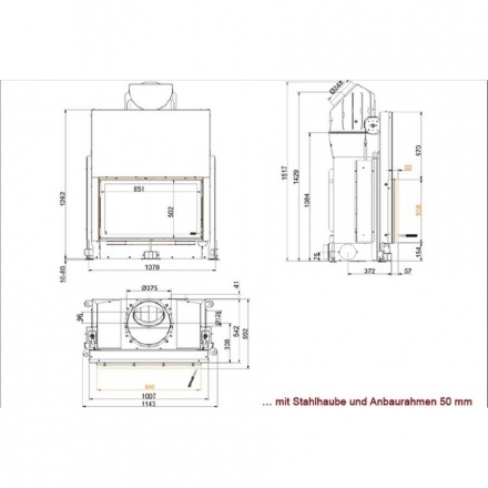Каминная топка Brunner Stil-Kamin 53/88 подъемный механизм