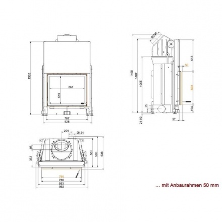 Каминная топка Brunner Stil-Kamin 62/76 подъемный механизм