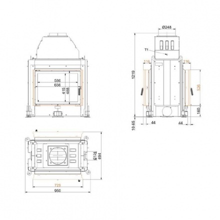 Каминная топка Brunner Stil-Kamin 51/67 туннель