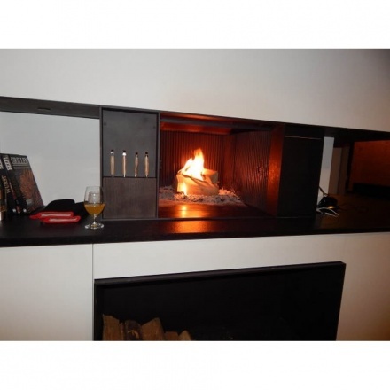 Топка-камин Brunner Urfeuer 50/66 кухонный с грилем, функциональными нишами , открытая