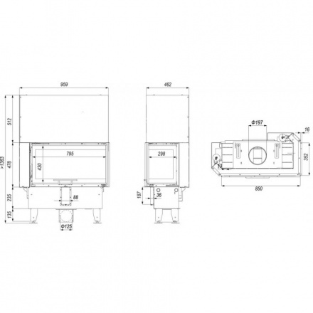 Каминная топка INTRA ME BL SLIM G