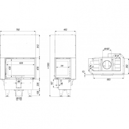 Каминная топка INTRA SM BP SLIM G