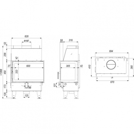 Каминная топка IMPULS SM BL
