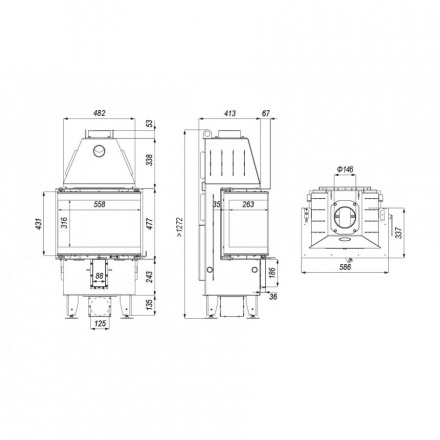 Каминная топка DEFRO HOME INTRA XSM C