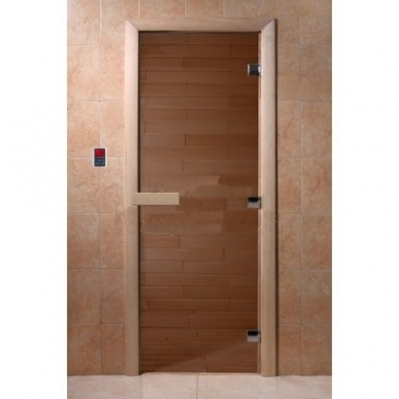 Дверь для бани Fireway 1900x700 мм осина, бронза прозрачная (стекло 8 мм, 3 петли)