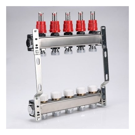 Коллекторная группа VALTEC 1 3/4 (7 вых.) c рег. и баланс. клапанами и расходомерами 