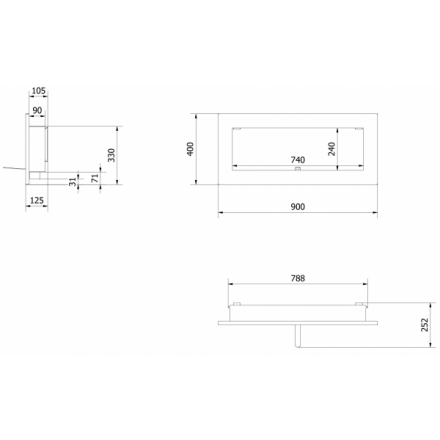 Биокамин Kratki DELTA/2/CZARNY/SLIM/TUV