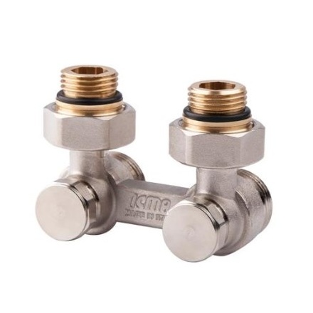 Двухтрубный клапан для стального радиатора угловой 1/2" ICMA