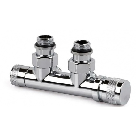 Кран термостатический угловой для стальных радиаторов 1/2"х3/4" хром ICMA