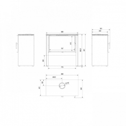 Печь-камин Kratki Juno 12/C