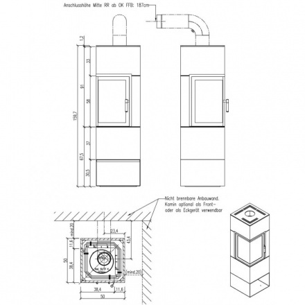 Печь-камин HARK Fifty 3.0 ECOplus
