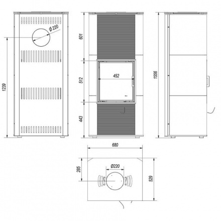 Кафельная печь камин Kratki NADIA KAFEL B RYFEL