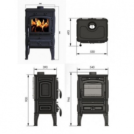 Печь-камин Guca LAVA THERMO из чугуна с водяным контуром