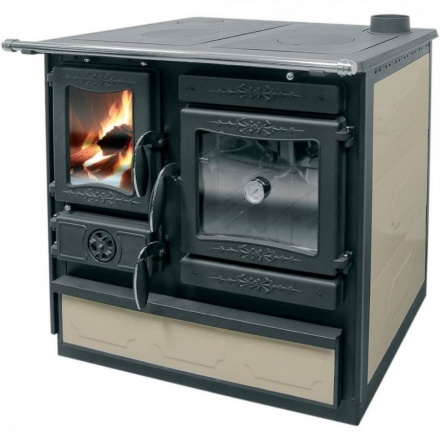 Печь-камин Guca GULIVER с плитой - bordo, cream