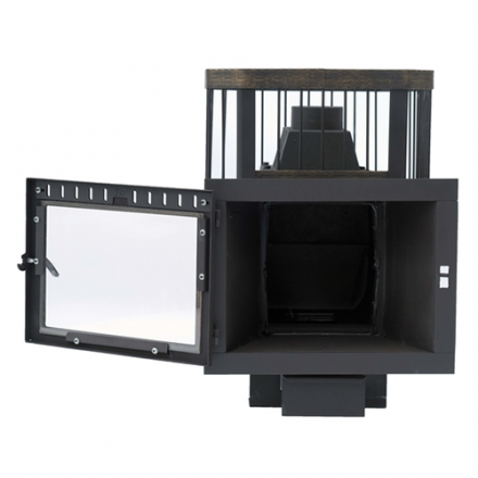 Печь банная Сибирь-24 (панорамное стекло, сетка квадрат)