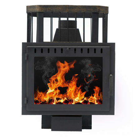 Печь банная Сибирь-24 (панорамное стекло, сетка квадрат)