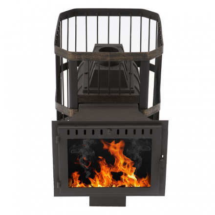 Печь банная Сибирь-24 (панорамное стекло, сетка квадрат)