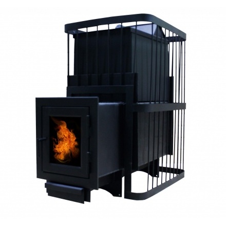 Печь банная ComfortProm РЕТРО СТАЛЬ 8 мм закрытая каменка стекло 20 м3