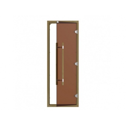 Дверь 560 Sawo 1890х690, осина, 8 мм, 3 петли, бронза