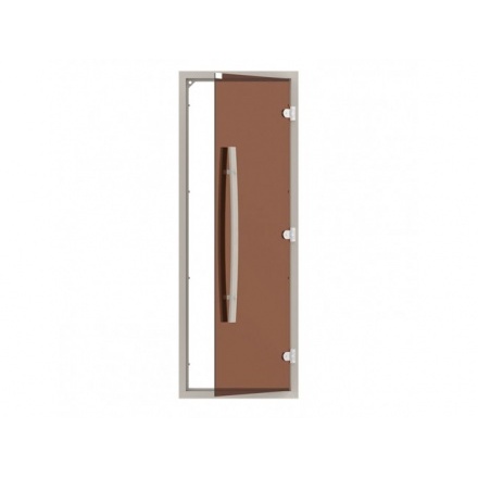 Дверь 558 Sawo 1890х690, осина, 8 мм, 3 петли, бронза