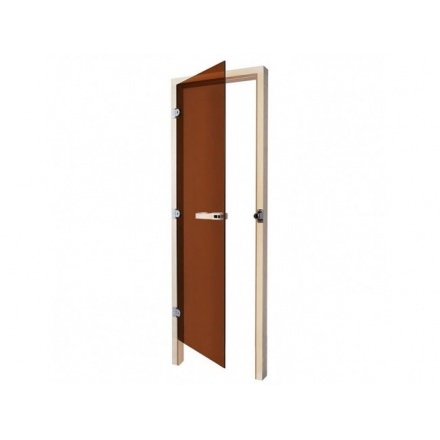 Дверь левая Sawo 1890х690, кедр, 8 мм, 3 петли, бронза