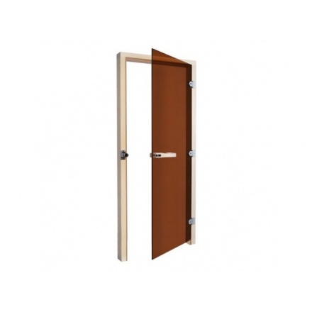 Дверь правая Sawo 1890х690, кедр, 8 мм, 3 петли, бронза