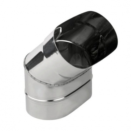 Колено овал. сечения (Отвод) 45 из нерж. ст. 304-1,0 мм, горизонт.