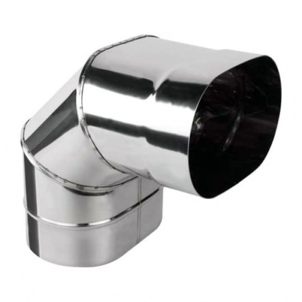 Колено овал. сечения (Отвод) 90 из нерж. ст. 430-1,0 мм, горизонт