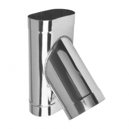 Тройник овальный 45 из нерж. ст. 430-1,0 мм