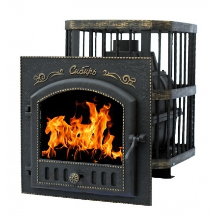 Печь банная Сибирь-24 с каминной дверцей Сибирь