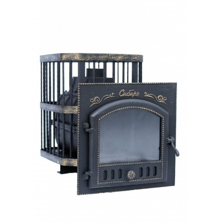 Печь банная Сибирь-24 с каминной дверцей Сибирь