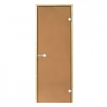 Дверь для бани стеклянная Harvia 7/19 коробка сосна, бронза