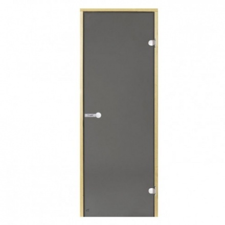 Дверь для бани стеклянная Harvia 7/19 коробка сосна, серая