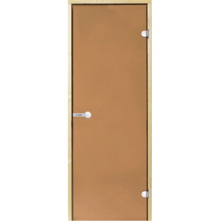 Дверь для бани стеклянная Harvia 8/21 коробка сосна, бронза