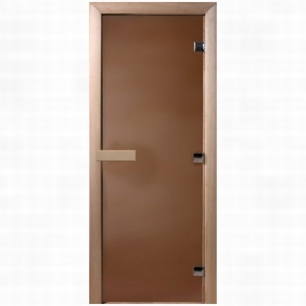 Дверь для бани Doorwood Теплая ночь 1800x700 мм (листва, стекло 8 мм, 3 петли)