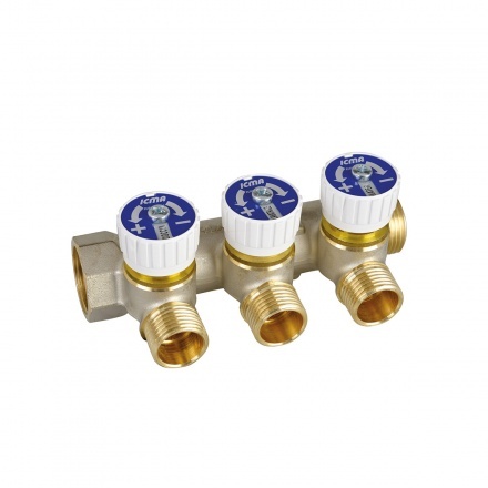Коллектор с отсекающими кранами ICMA 3/4"х3