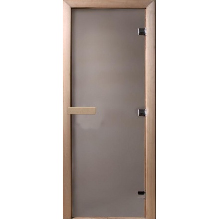 Дверь для бани Теплое утро 2000x800 стекло матовое (листва, стекло 8 мм, 3 петли)