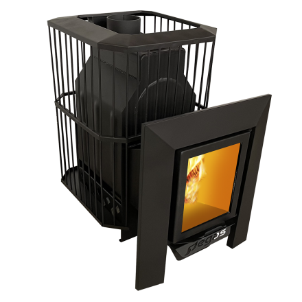 Банная печь Пегас 16 со стеклом сетка