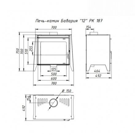 Печь-камин Бавария 12