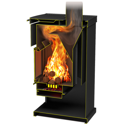 Печь-камин Теплодар ОВ-140 (прямой)