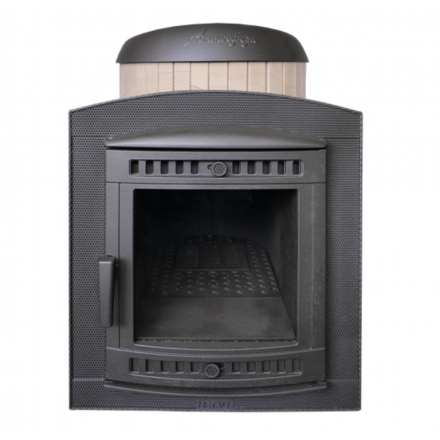 Банная печь ProMetall Атмосфера Про Ламели Окаменевшее дерево перенесённый рисунок