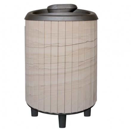 Банная печь ProMetall Атмосфера Про Ламели Окаменевшее дерево перенесённый рисунок