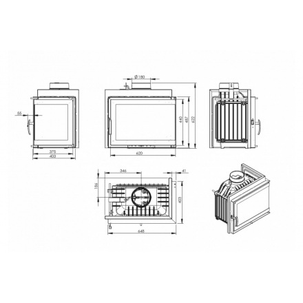 Каминная топка NORDflam Parma left