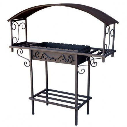 Мангал стационарный ComfortProm Асгард с крышей 3 мм