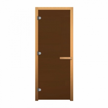 Дверь для бани ВЕЗУВИЙ Бронза Матовая 1900x800 мм 716 CR Магнит ОСИНА (стекло 8 мм, 3 петли)